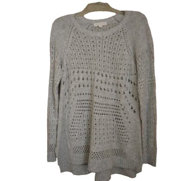 Lovestitch Open Weave Light Gray Sweater size S - Picture 4 of 4